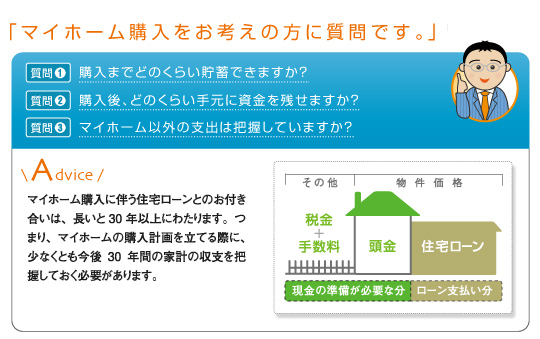 マイホーム購入計画を立てる際に、少なくとも今後30年の収支を把握しておく必要があります。