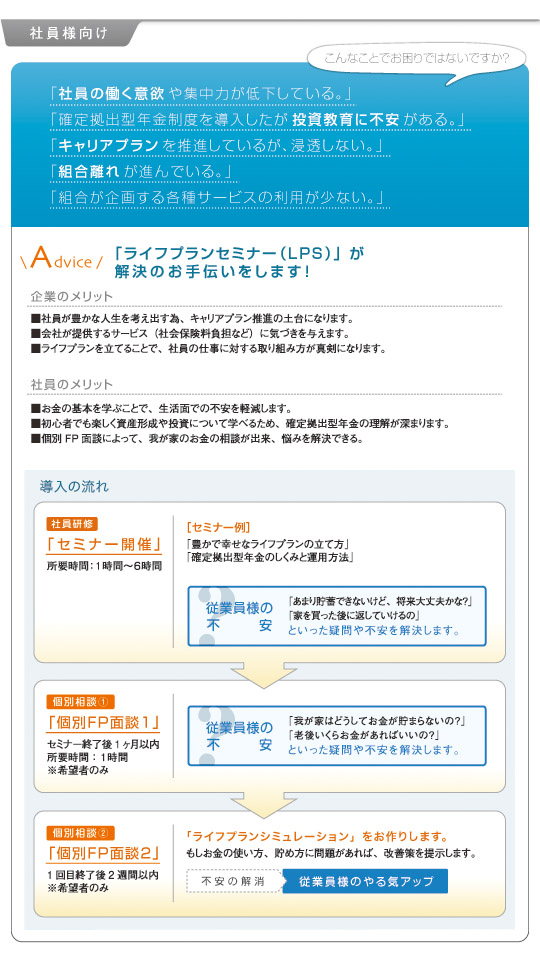 こんなことでお困りではないですか？ライフプランセミナーが解決のお手伝いをします。